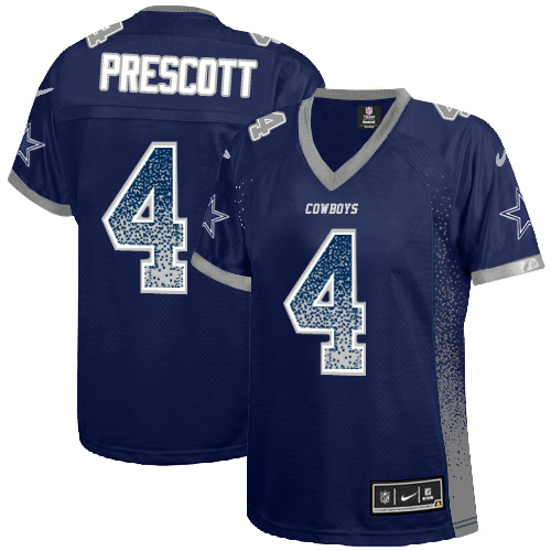 Women's Limited Dak Prescott Nike Jersey Navy Blue - #4 Drift Fashion NFL Dallas Cowboys